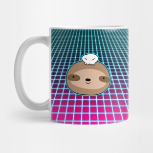 Skull Sloth Face Vaporwave Mug